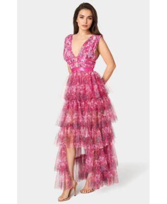 Women's Tiered High Low Gown