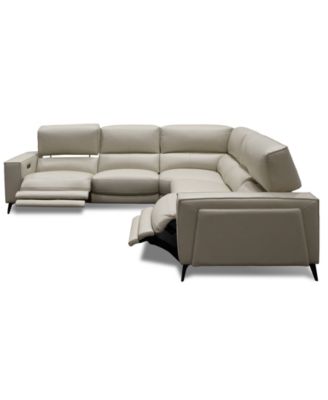 Neiwert 5-Pc. Leather Sofa Sectional with 3 Power Recliners