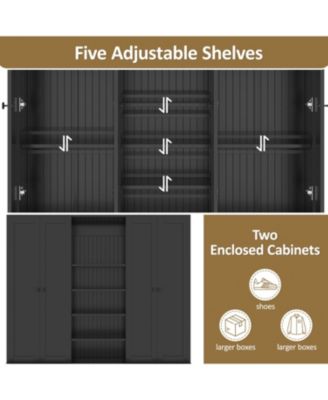 Hall Tree Bench with Cubbies Doors Drawers &amp; Shelves