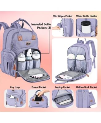 Diaper Bag Backpack with Portable Changing Pad, Pacifier Case and Stroller Straps