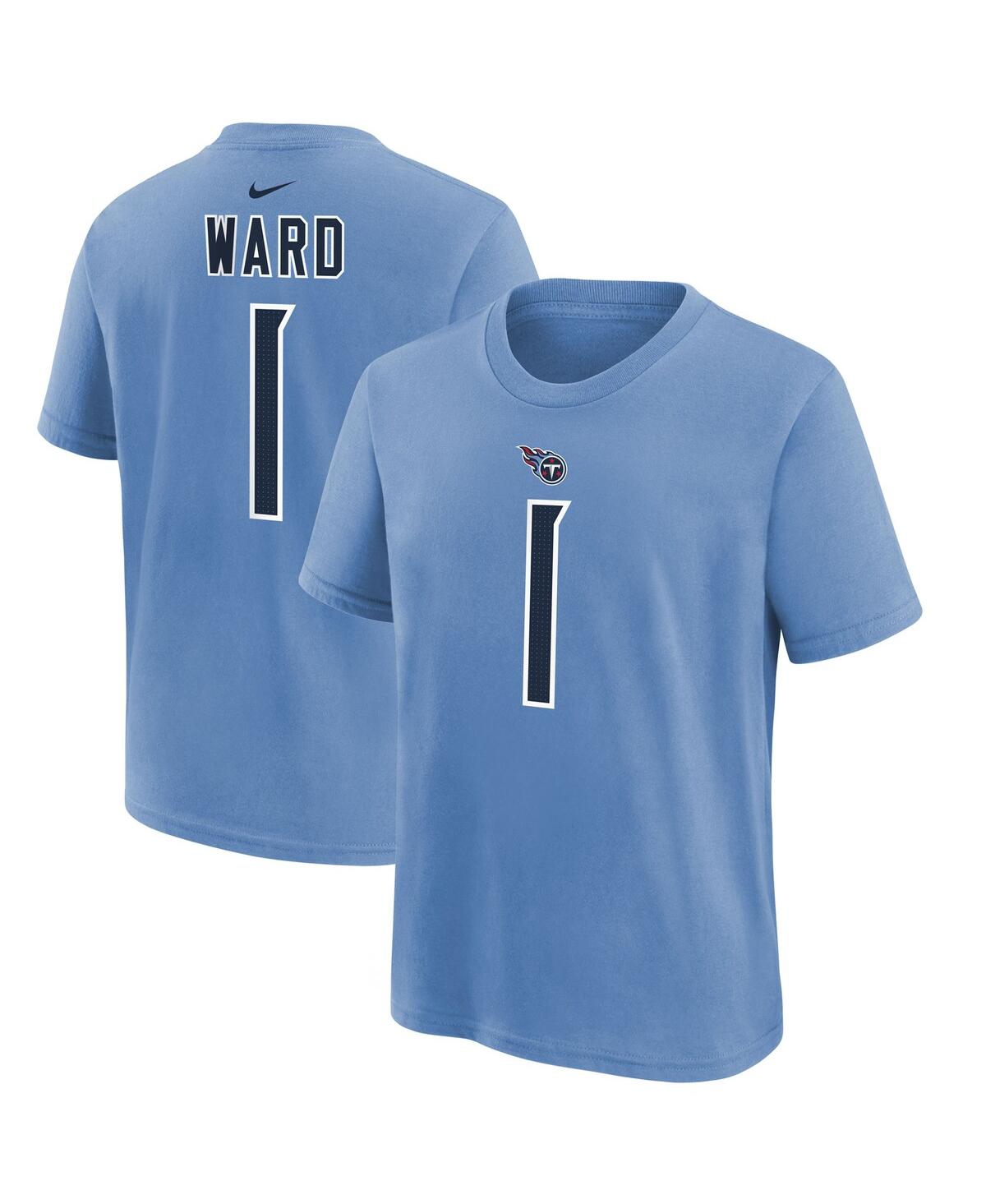 Nike Big Boys And Girls Cam Ward Navy Tennessee Titans 2025 Nfl Draft First Round Pick Name Number T-shir In Blue