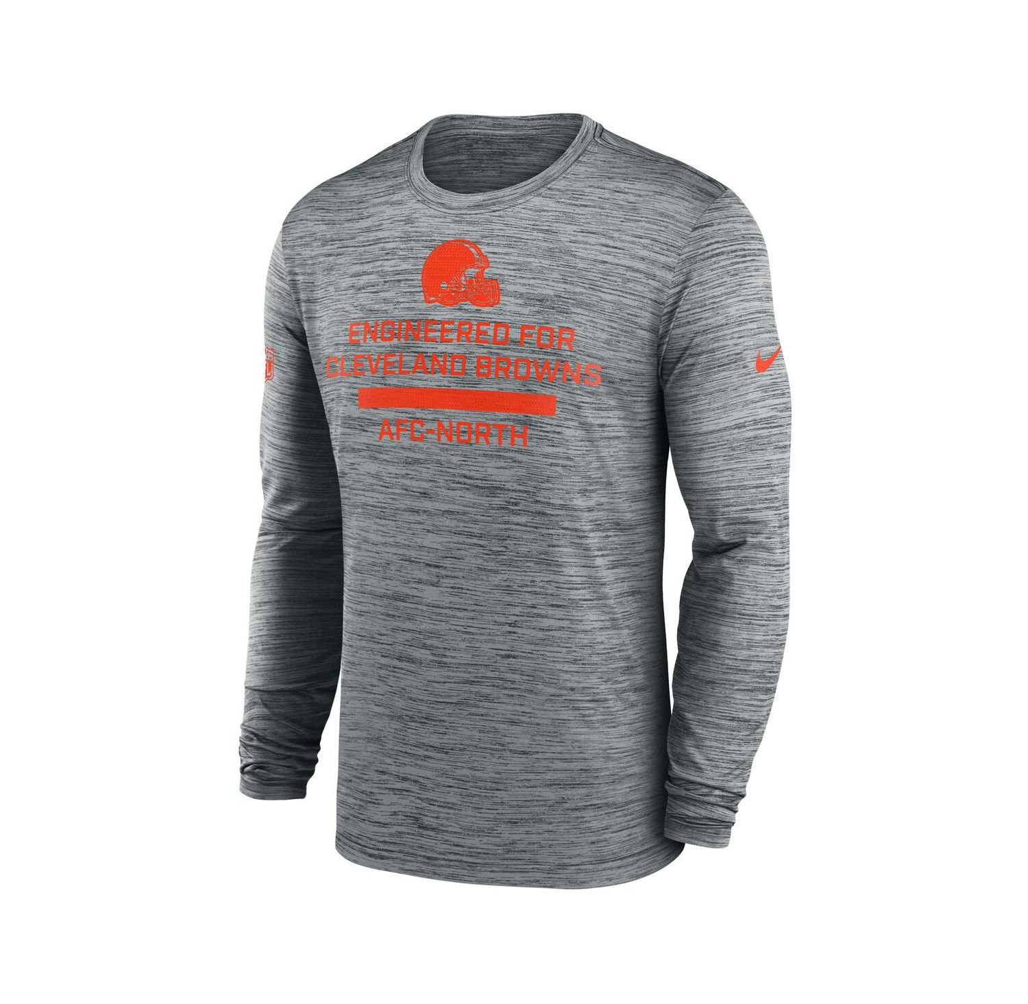 Men's Gray Cleveland Browns Sideline Velocity Performance Long Sleeve T-Shirt