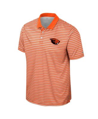 Men's Orange Oregon State Beavers Striped Polo Shirt