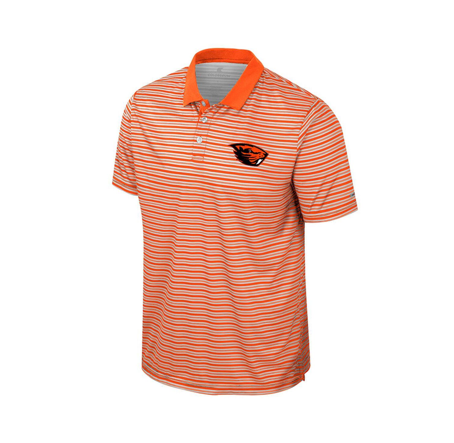 Men's Orange Oregon State Beavers Striped Polo Shirt