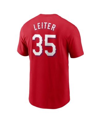 Men's Jack Leiter Red Texas Rangers Fuse Name Number T-Shirt