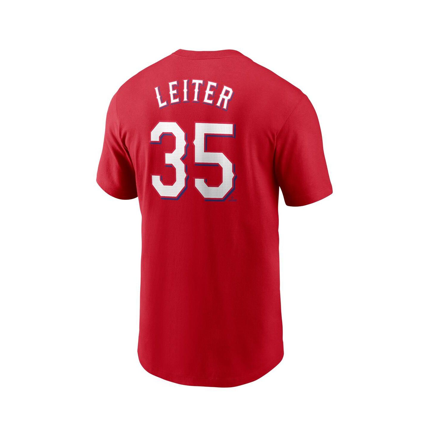 Мужская футболка Nike Jack Leiter Red Texas Rangers Fuse Name & Number — фото 2