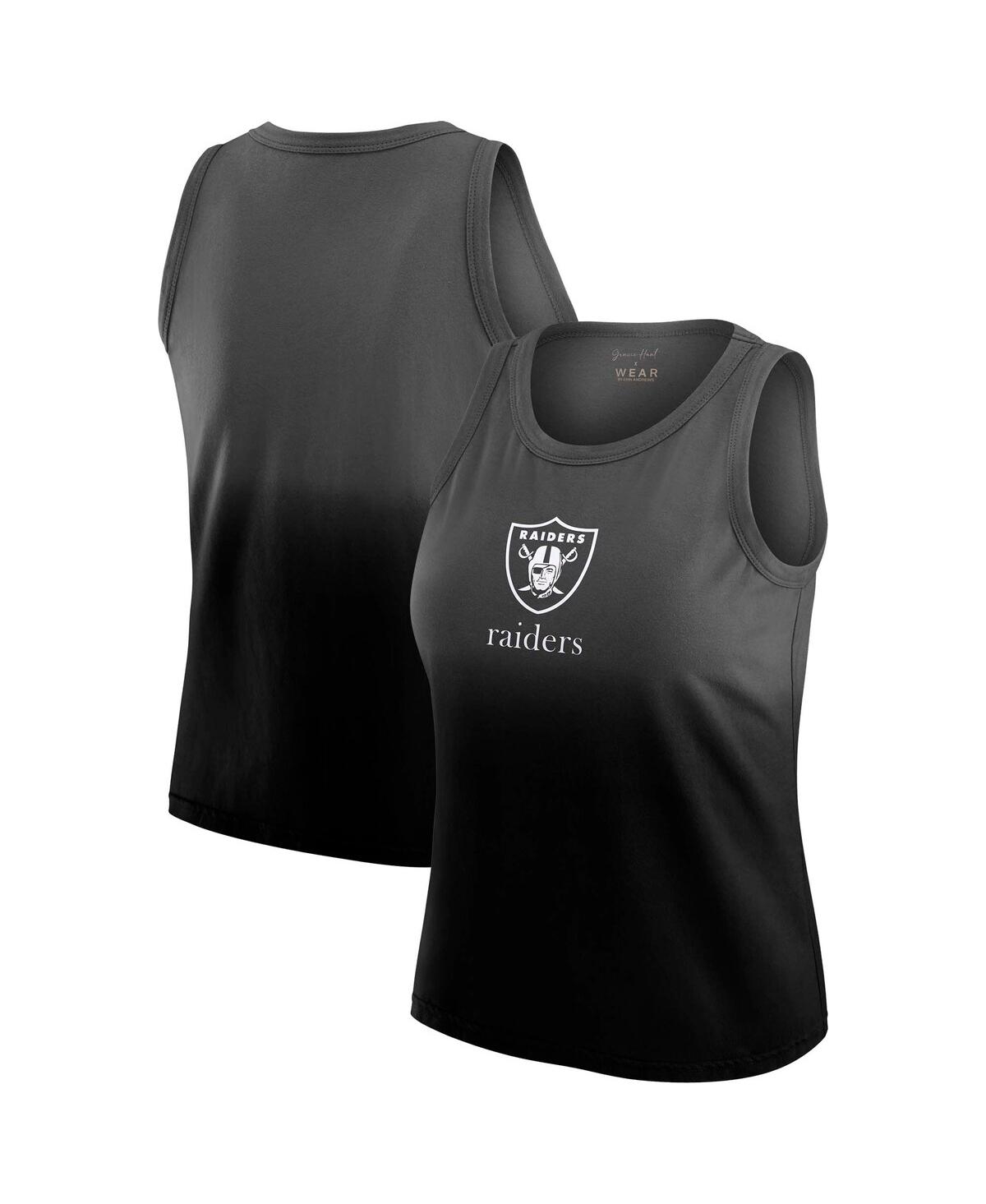 Wear By Erin Andrews Women's X Gracie Hunt Black Las Vegas Raiders Ombre Tank Top