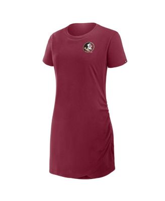 Women's Garnet Florida State Seminoles Ruched Drape T-Shirt Dress