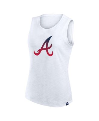 Women's White Atlanta Braves Activate Slub Tank Top
