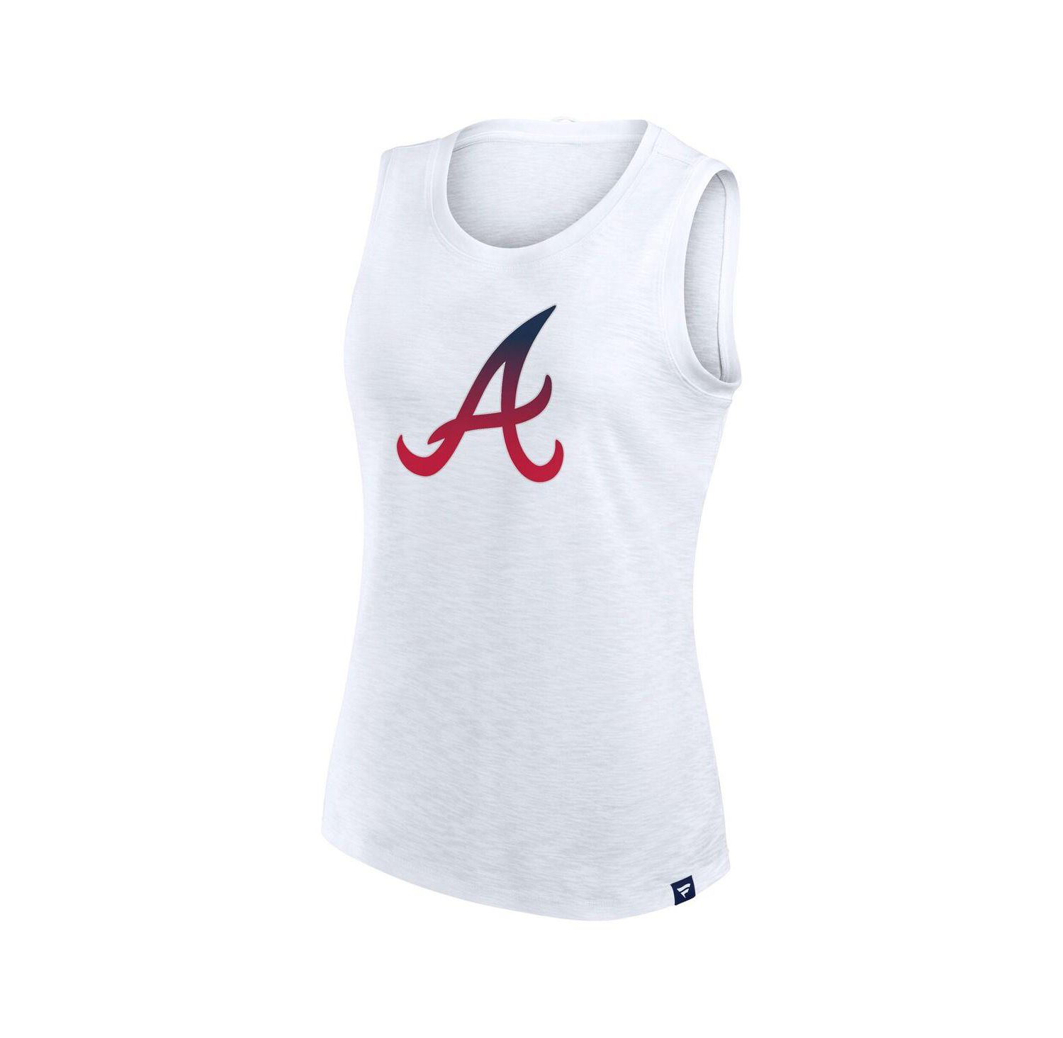 Women's White Atlanta Braves Activate Slub Tank Top