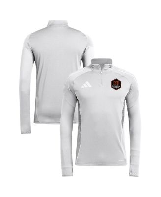 adidas - Men's Silver Houston Dynamo FC 2025 AEROREADY Quarter-Zip Long Sleeve Training Sweatshirt