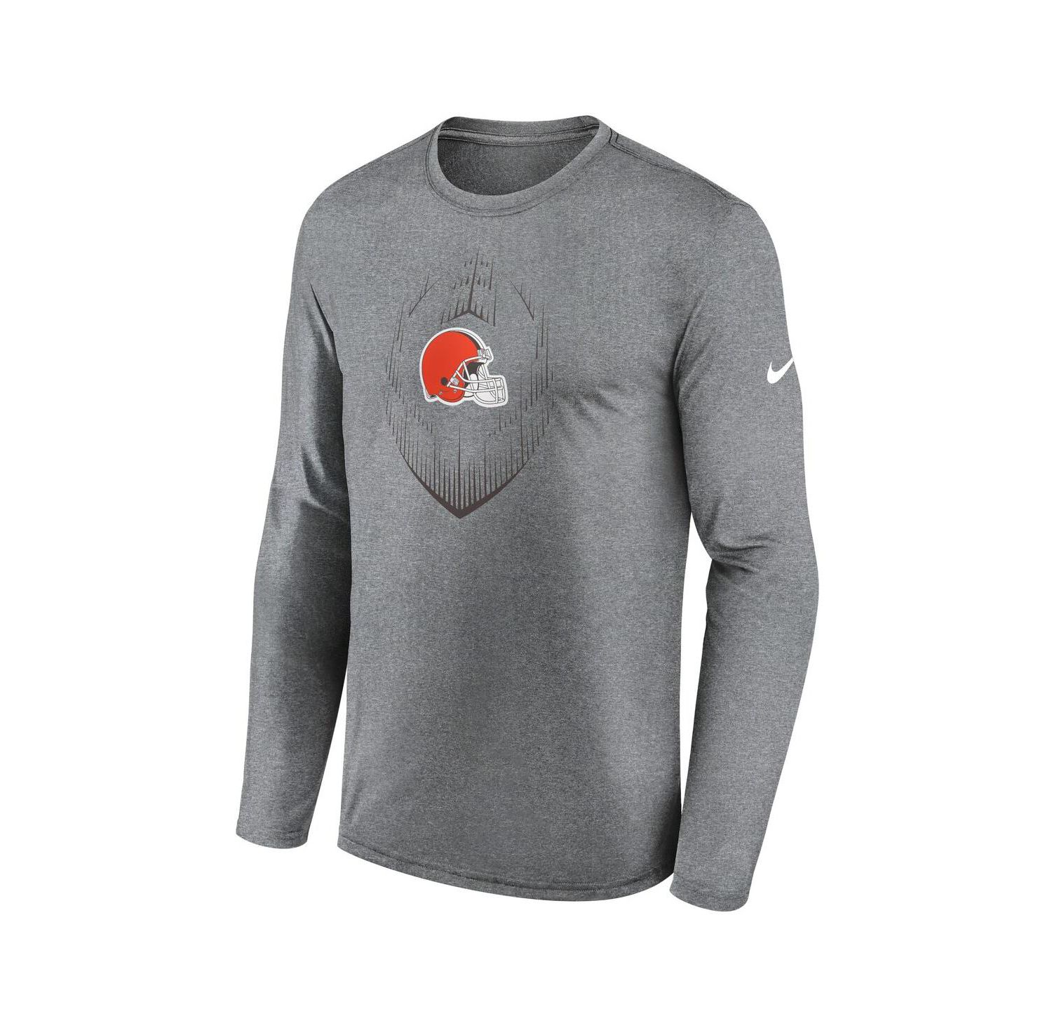 Men's Heather Gray Cleveland Browns Icon Legend Performance Long Sleeve T-Shirt