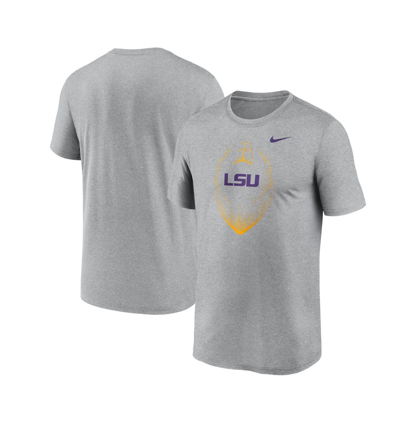 Мужская футболка Nike Heather Gray LSU Tigers Primetime Legend Icon Performance — фото 1