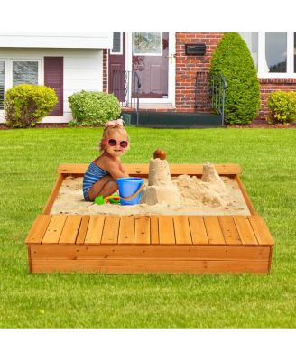 Kids Sandbox, 49”x47” Cedar Wooden Sand Pit