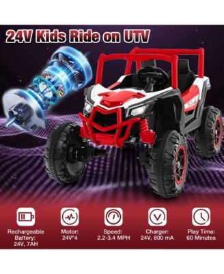 24V Kids Ride on UTV w/ 4 x 100W Powerful Engine Remote Control High/Low Speed