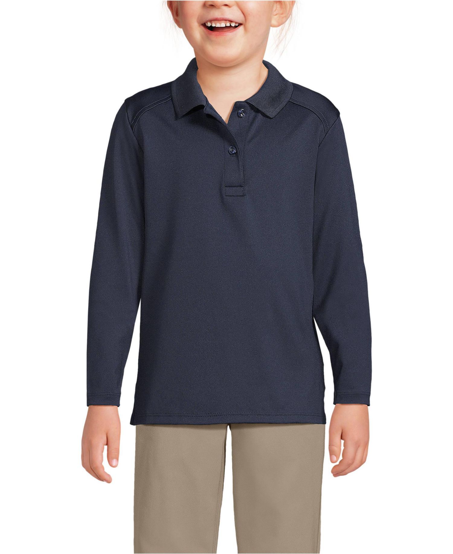 Girls Long Sleeve Feminine Fit Rapid Dry Polo Shirt