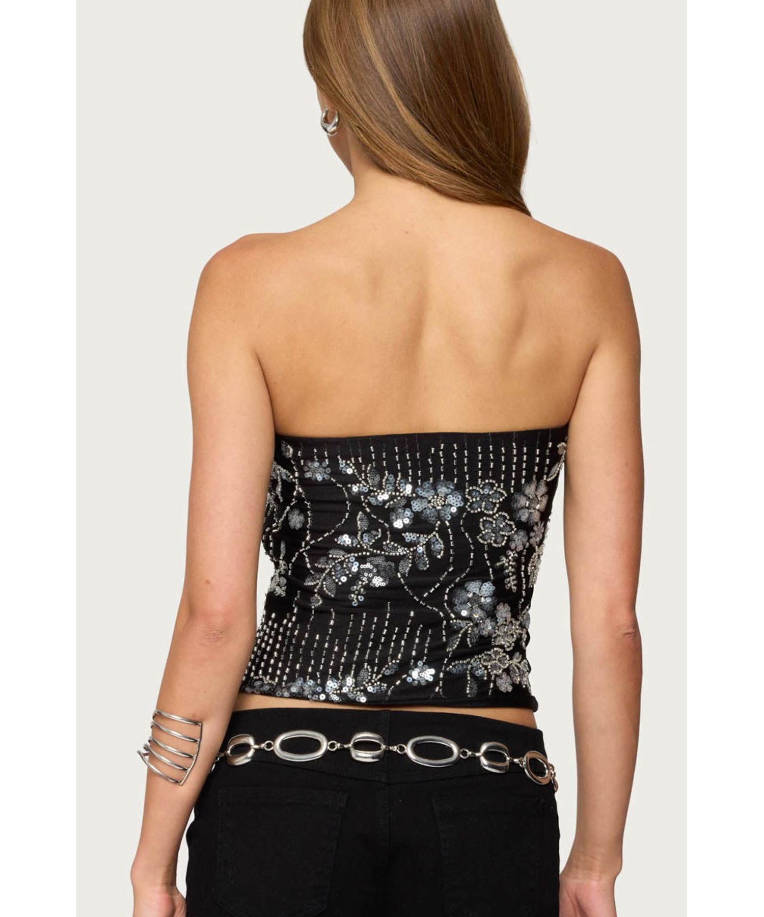 Women's Zelda Bead and Sequin Strapless Top