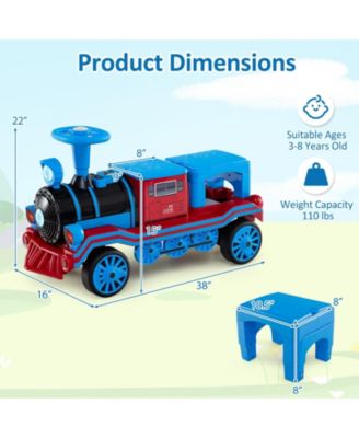 12V 2-Seater Ride on Toy w/ Train Whistle LED Lights Music & USB Port