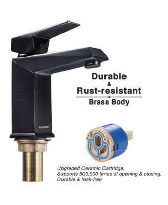 18 1/8" x 12 3/16" x 4 5/16" Wall Mount Ceramic Sink w/ Modern Bathroom Single Handle Faucet ORB