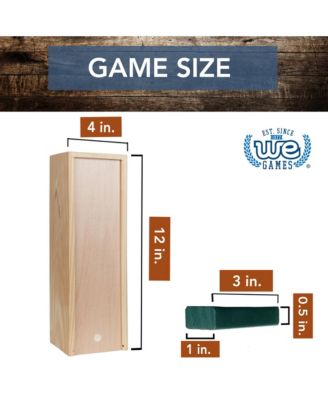 Walnut Stain Wood Blocks Tower Game with Wooden Box, 12 in.