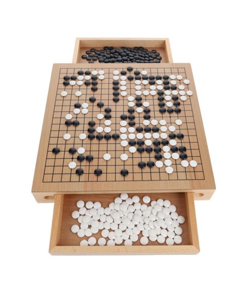 Детские игрушки WE Games Wooden Strategy Go Set with Pull-Out Drawers Board Game, 361 Pieces, Ages 12+, цвет: Натуральный