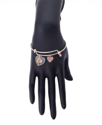 Cubic Zirconia Family Tree Charm Bangle Bracelet