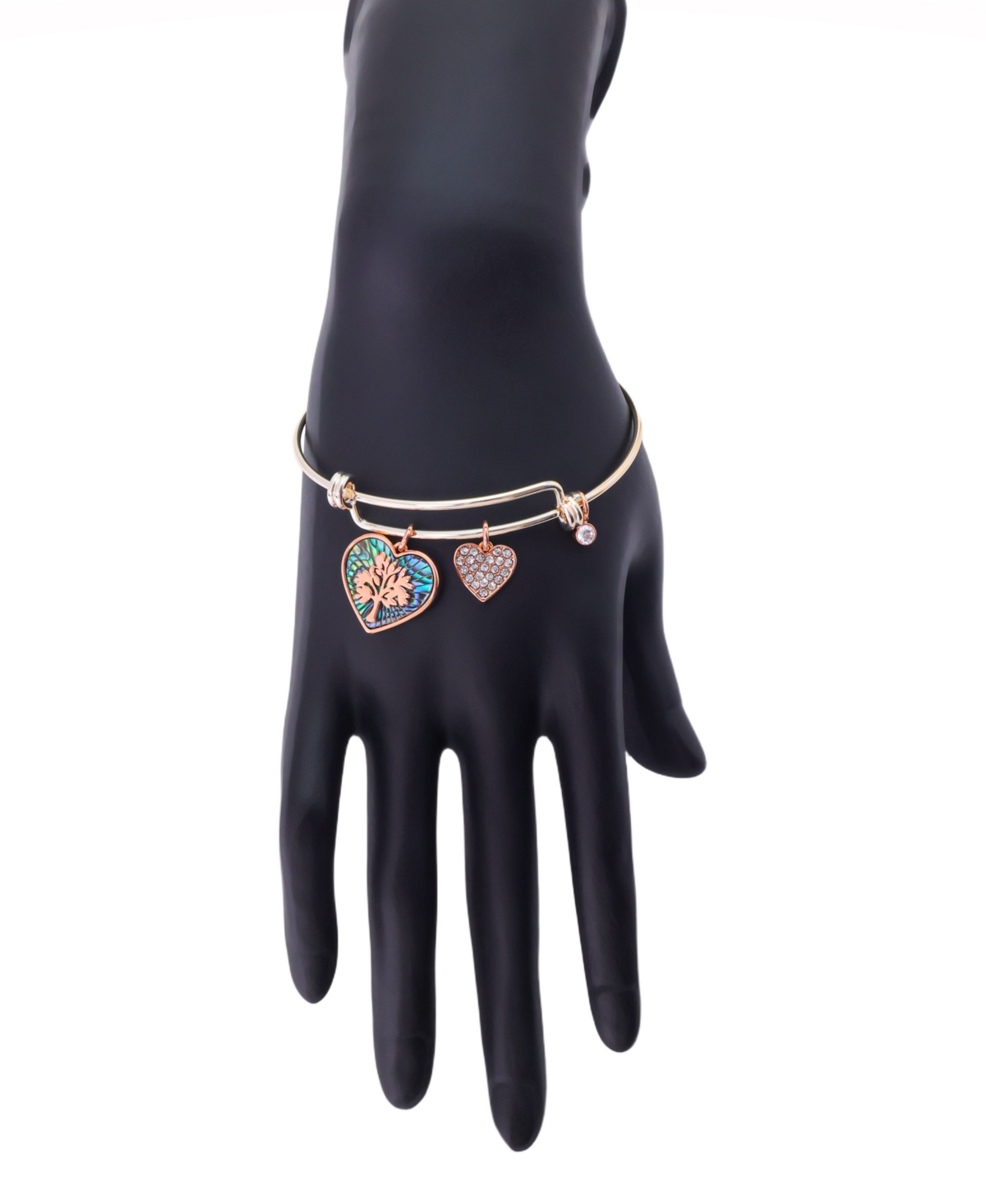 Unwritten Cubic Zirconia Family Tree Charm Bangle Bracelet In Multi
