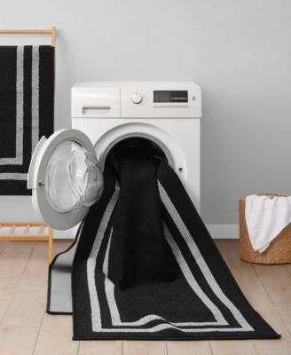 Double Line Border Tufted - Machine Washable Runner Rug, 26" x 96"