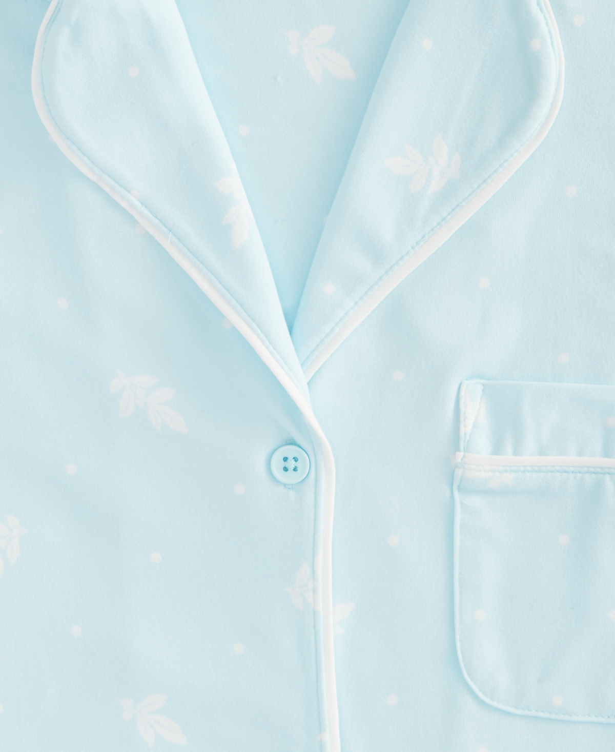 Charter Club Women's Jersey Printed Long Sleeve Sleepshirt In Blue