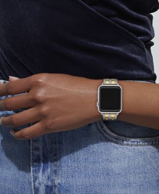 Women's Two Tone Stainless Steel and Crystals Apple Watch Strap, 38mm, 40mm, 41mm