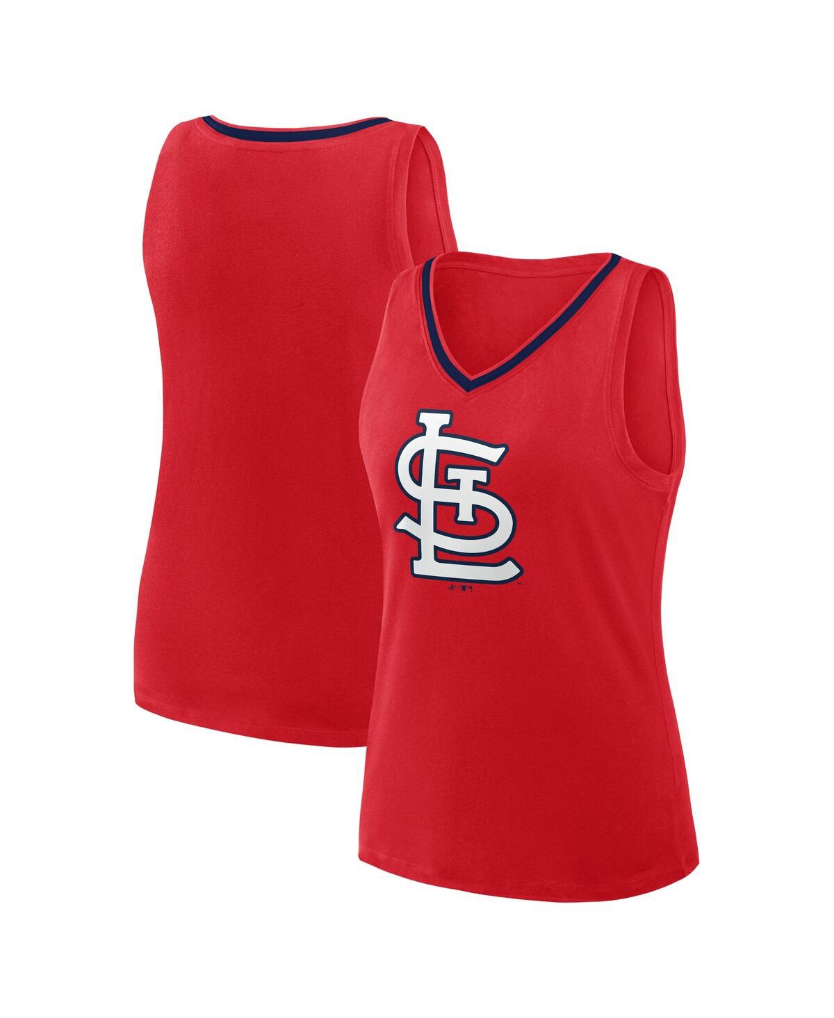 Women's Red St. Louis Cardinals Stellar Win V-Neck Tank Top - Red
