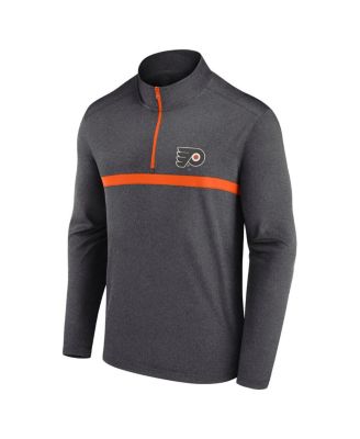Men's Heather Charcoal Philadelphia Flyers Head-to-Head Quarter-Zip Top
