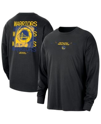 Nike - Men's Black Golden State Warriors Courtside Oversized Long Sleeve T-Shirt