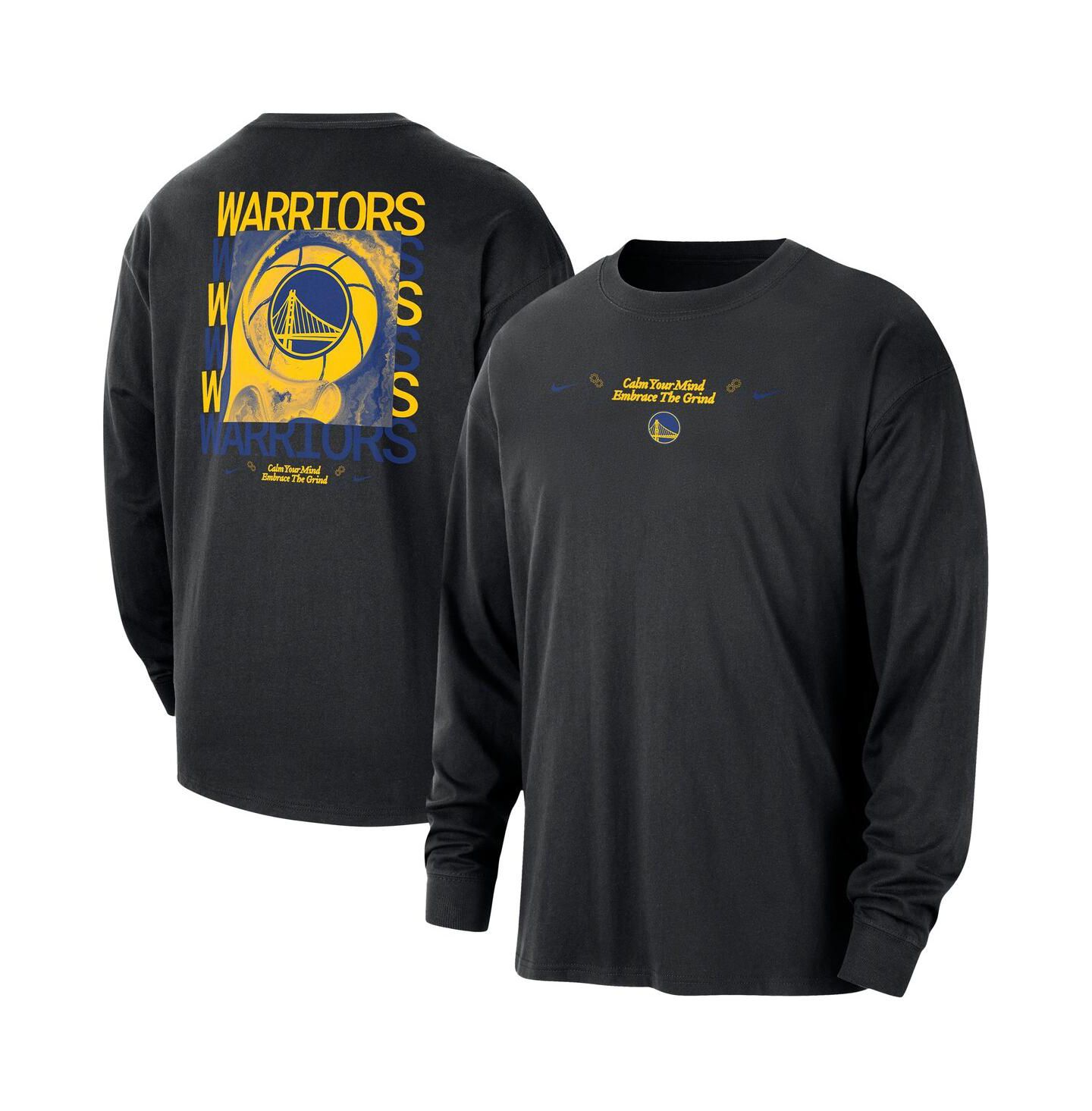 Мужская футболка Nike Black Golden State Warriors Courtside Oversized Long Sleeve — фото 1
