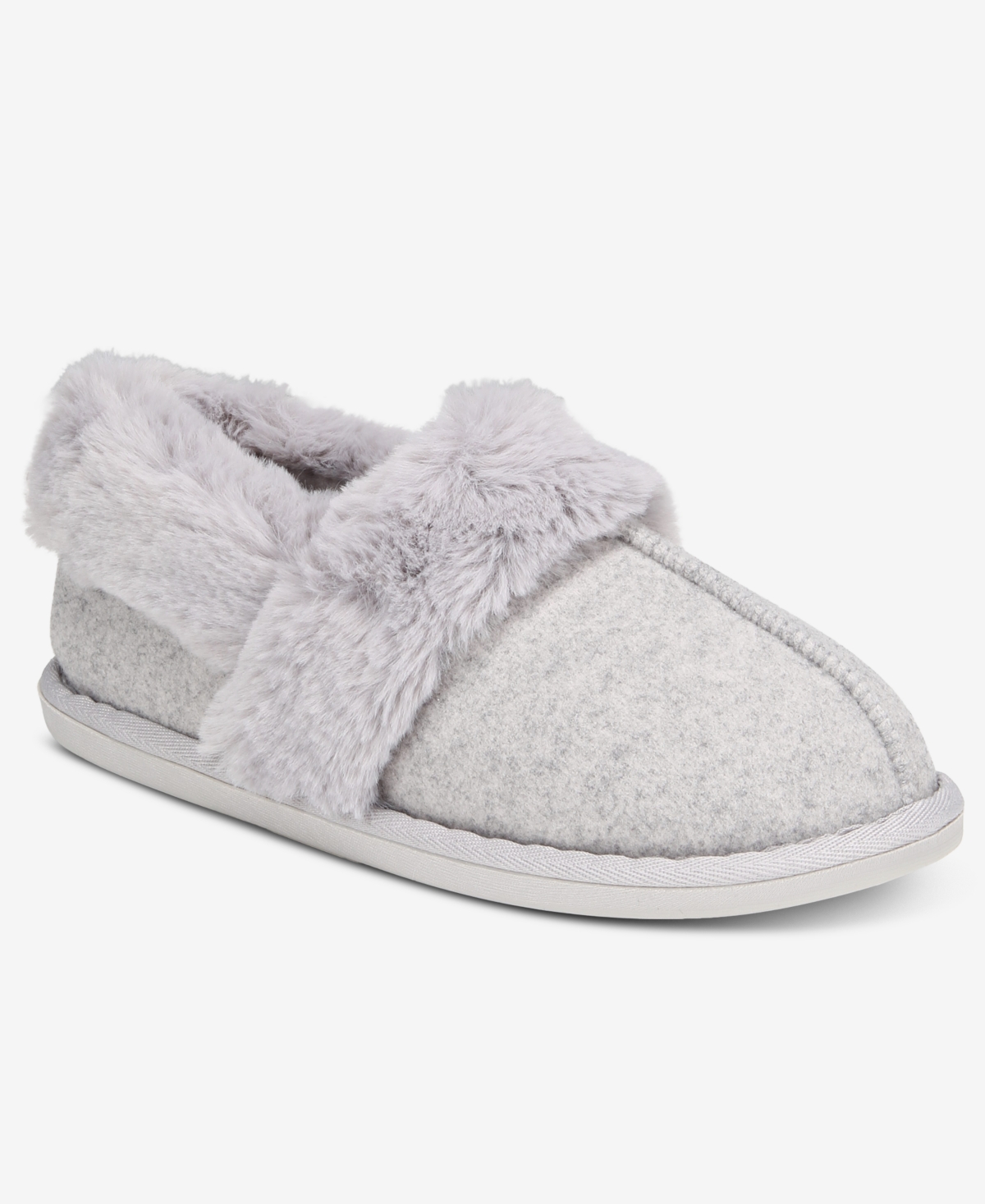 Charter Club Women's Faux-fur-lined Slippers, Macy's Exclusive In White