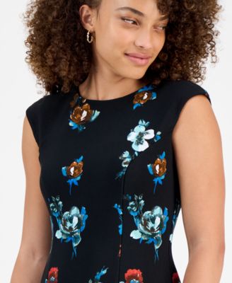 Petite Floral Sleeveless Sheath Dress