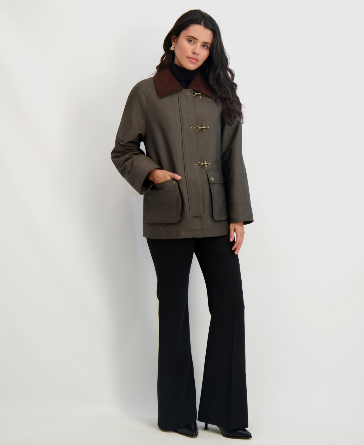 Tahari Taylor Barn Jacket In Green