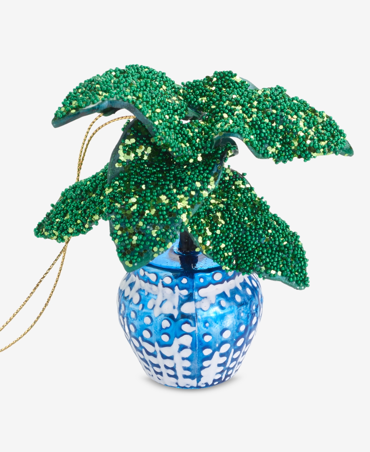 Holiday Lane Eclectic Charm Glass Potted House Plant Ornament, Macy's Exclusive In Transparent