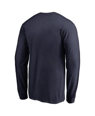 Men's Navy Chicago Bears Iconic Collection on Side Stripe Long Sleeve T-Shirt