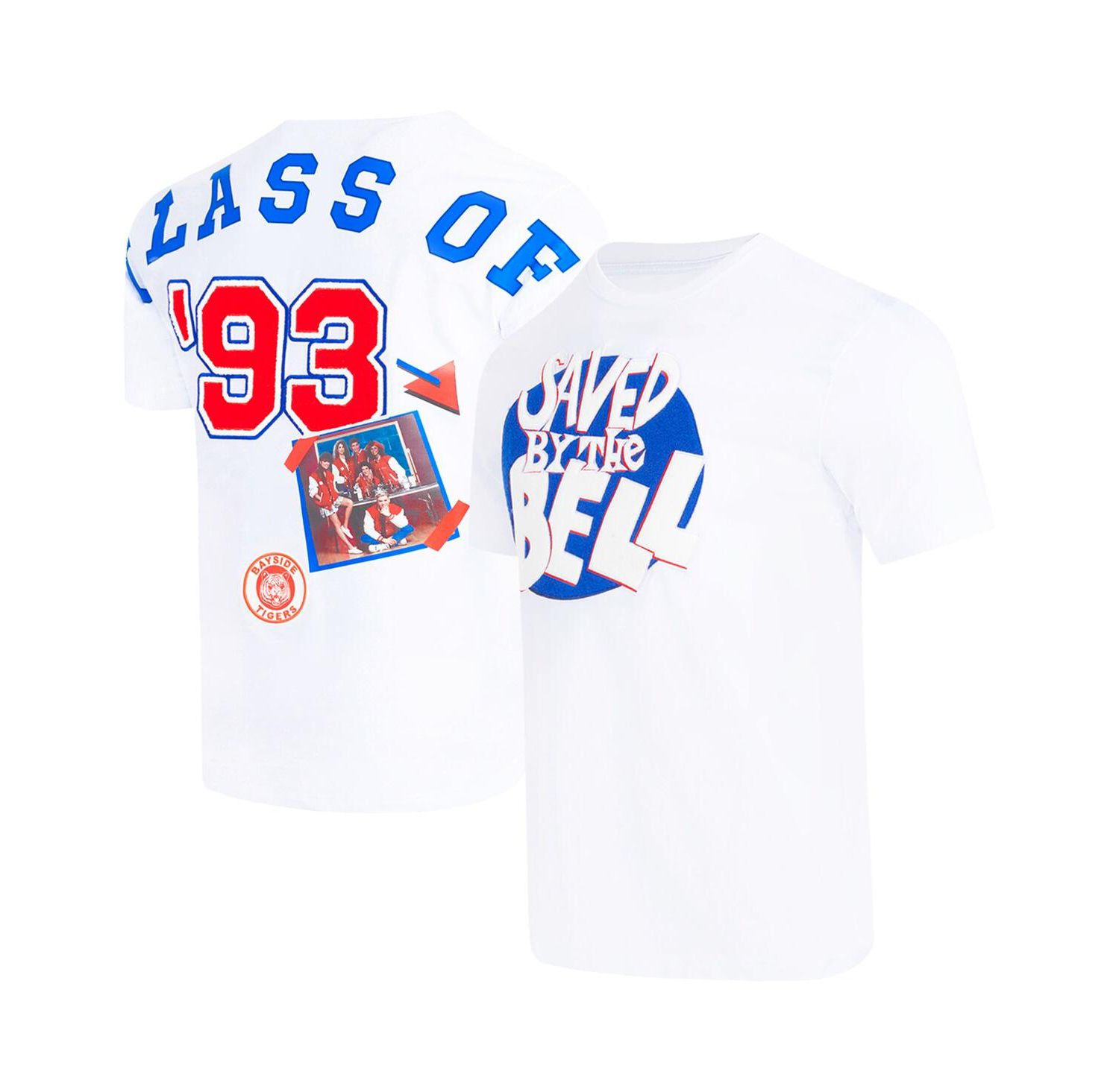 Men's White Saved by the Bell Class Photo T-Shirt