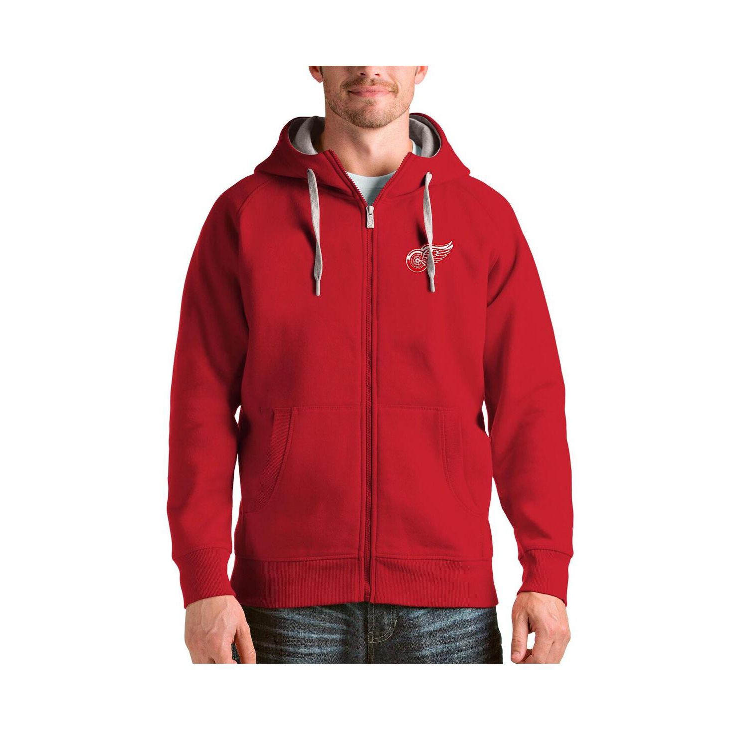 Men's Red Detroit Red Wings Logo Victory Full-Zip Hoodie