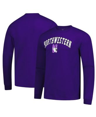 Fanatics Unlabeled - Men's Purple Northwestern Wildcats Logo Long Sleeve T-Shirt