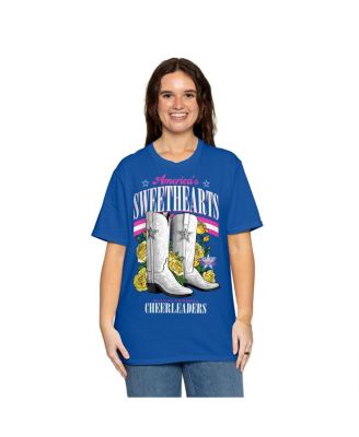 Women's Royal Dallas Cowboys Cheerleaders Sweetheart Boots T-Shirt