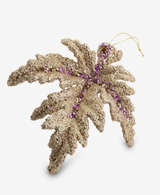 Enchanted Forest Glitter Leaf Ornament, Macy's Exclusive