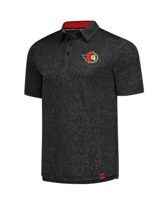 Men's Black Ottawa Senators Authentic Pro Jacquard Polo Shirt
