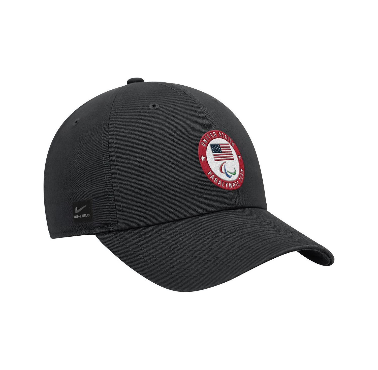 Men's Black U.S. Paralympics Crest Logo Club Adjustable Hat