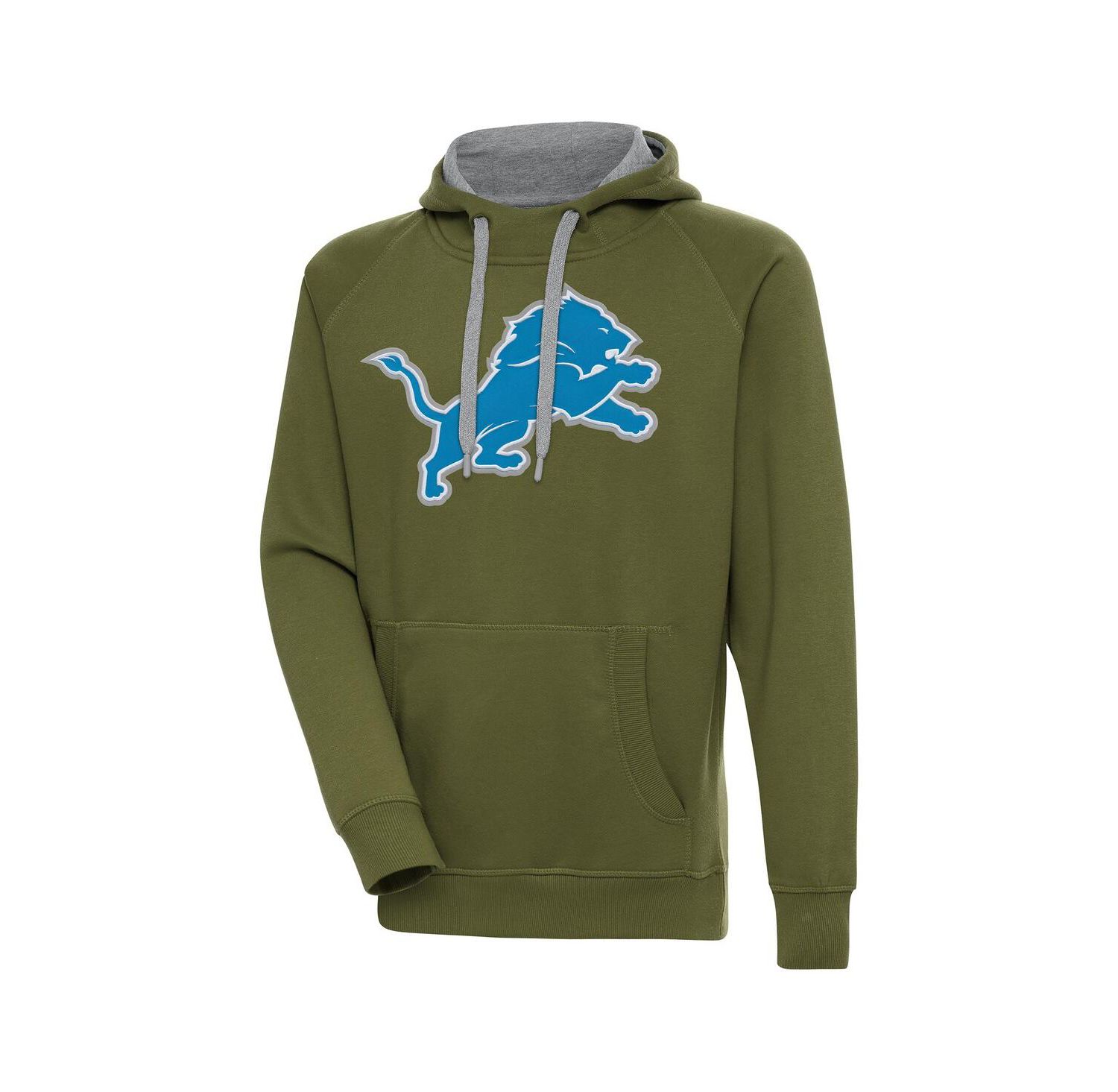 Men's Olive Detroit Lions Primary Logo Victory Pullover Hoodie