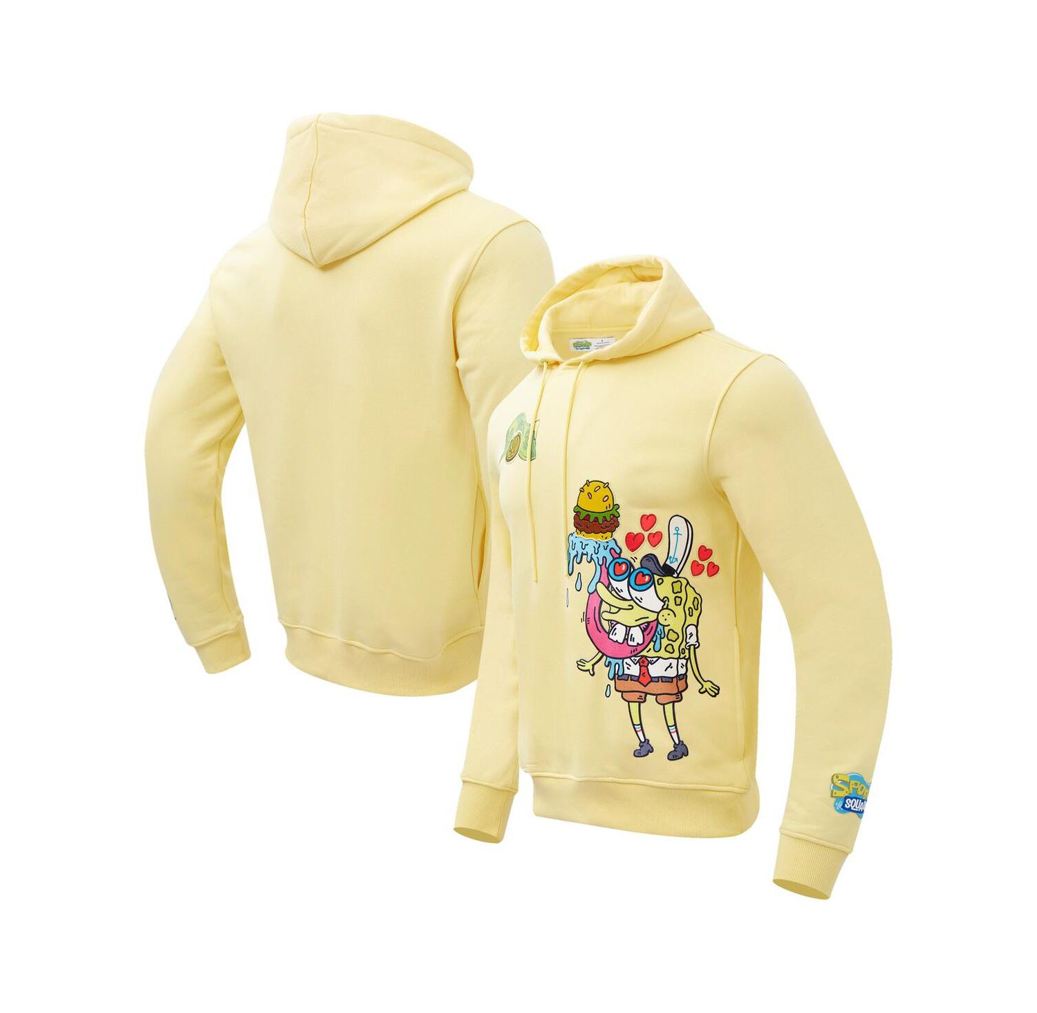 Men's Yellow SpongeBob SquarePants Krabby Patty Pullover Hoodie