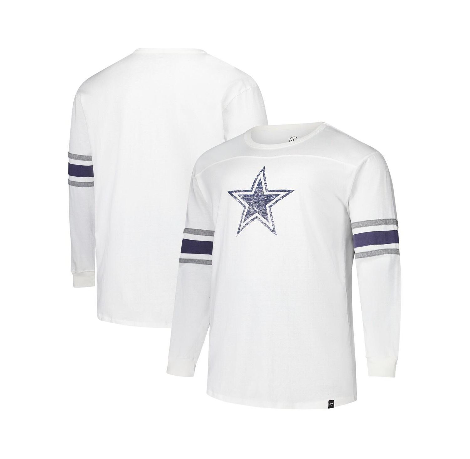 47 Brand Men's White Dallas Cowboys Big & Tall Premier Brex Long Sleeve T-Shirt