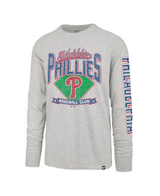 Men's Gray Philadelphia Phillies Big Tall Distressed Franklin Long Sleeve T-Shirt